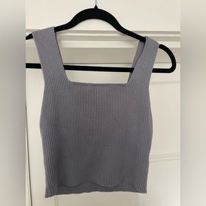 Light blue periwinkle square neck tank top size L